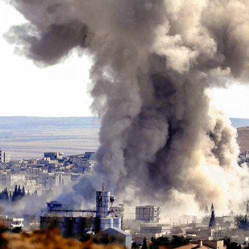 U.S.-led airstrikes in Kobani, Syria